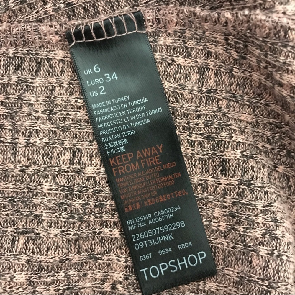 Topshop Marled Ribbed Sweater Knit Long Sleeve Dress - Picture 9 of 9